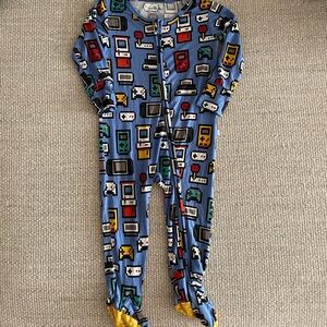 Posh Peanut Game Over Footed Bamboo Onesie